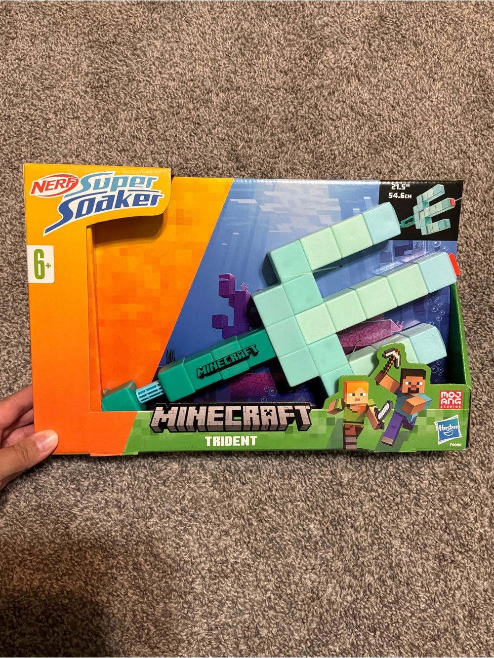 Nerf Super Soaker Minecraft Trident Water Blaster - Mint Green and Teal